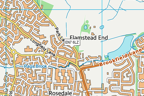 EN7 6LZ map - OS VectorMap District (Ordnance Survey)