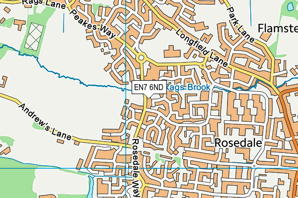 EN7 6ND map - OS VectorMap District (Ordnance Survey)