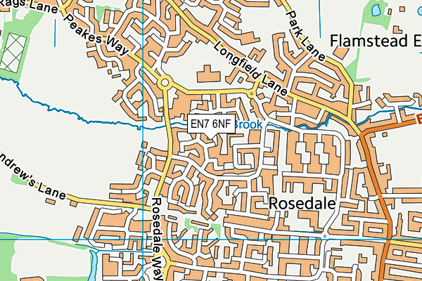 EN7 6NF map - OS VectorMap District (Ordnance Survey)