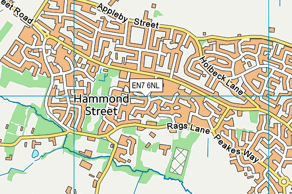 EN7 6NL map - OS VectorMap District (Ordnance Survey)