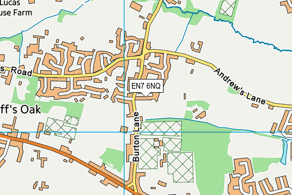 EN7 6NQ map - OS VectorMap District (Ordnance Survey)