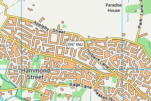 EN7 6NU map - OS VectorMap District (Ordnance Survey)
