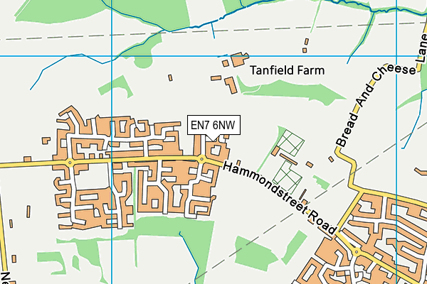 EN7 6NW map - OS VectorMap District (Ordnance Survey)