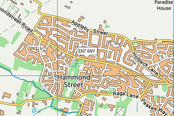 EN7 6NY map - OS VectorMap District (Ordnance Survey)