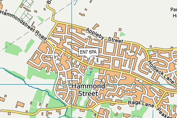 EN7 6PA map - OS VectorMap District (Ordnance Survey)
