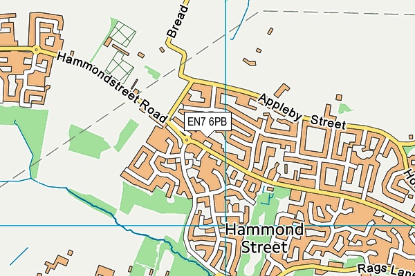 EN7 6PB map - OS VectorMap District (Ordnance Survey)