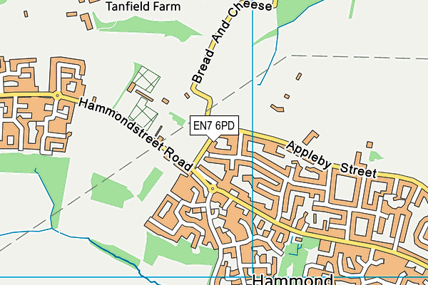 EN7 6PD map - OS VectorMap District (Ordnance Survey)