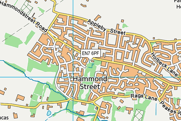 EN7 6PF map - OS VectorMap District (Ordnance Survey)
