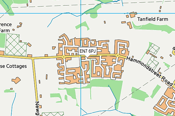 EN7 6PJ map - OS VectorMap District (Ordnance Survey)