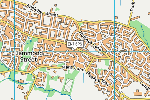 EN7 6PS map - OS VectorMap District (Ordnance Survey)