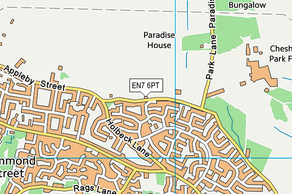 EN7 6PT map - OS VectorMap District (Ordnance Survey)