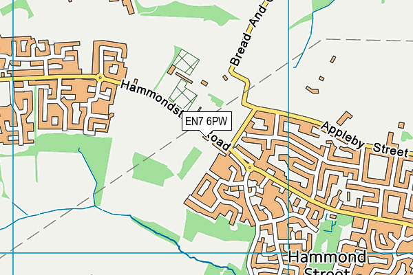 EN7 6PW map - OS VectorMap District (Ordnance Survey)
