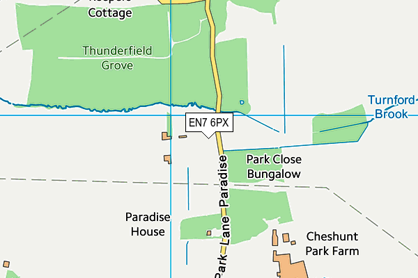EN7 6PX map - OS VectorMap District (Ordnance Survey)