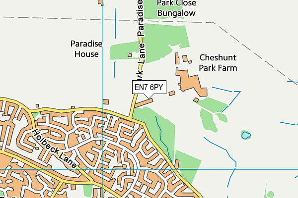 EN7 6PY map - OS VectorMap District (Ordnance Survey)