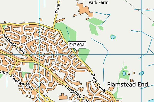 EN7 6QA map - OS VectorMap District (Ordnance Survey)