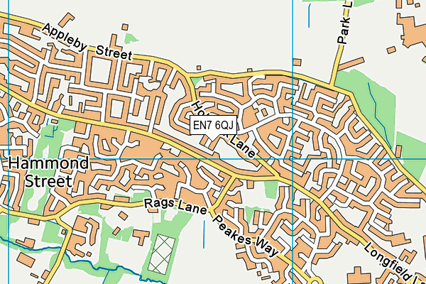 EN7 6QJ map - OS VectorMap District (Ordnance Survey)