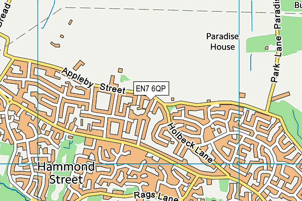 EN7 6QP map - OS VectorMap District (Ordnance Survey)