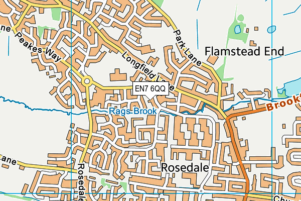 EN7 6QQ map - OS VectorMap District (Ordnance Survey)