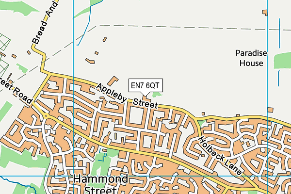EN7 6QT map - OS VectorMap District (Ordnance Survey)