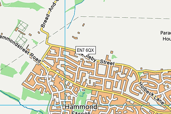 EN7 6QX map - OS VectorMap District (Ordnance Survey)