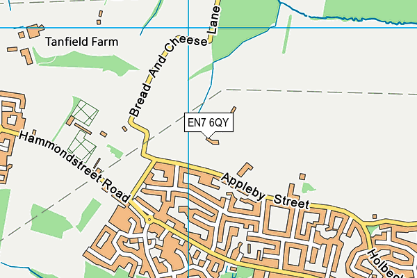 EN7 6QY map - OS VectorMap District (Ordnance Survey)