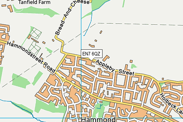 EN7 6QZ map - OS VectorMap District (Ordnance Survey)