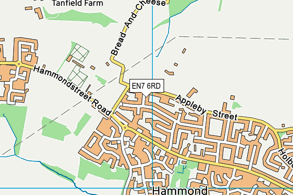 EN7 6RD map - OS VectorMap District (Ordnance Survey)