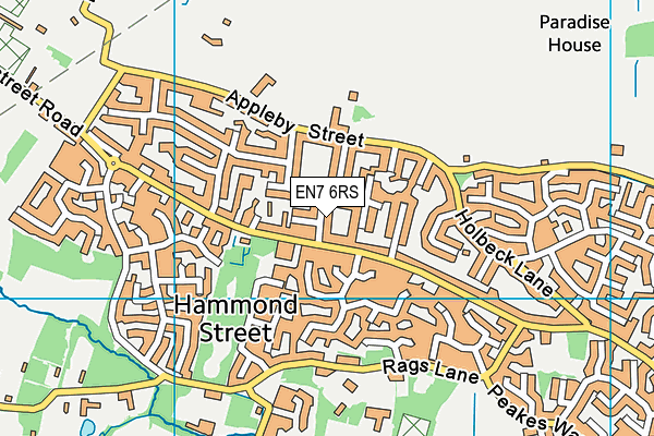 EN7 6RS map - OS VectorMap District (Ordnance Survey)
