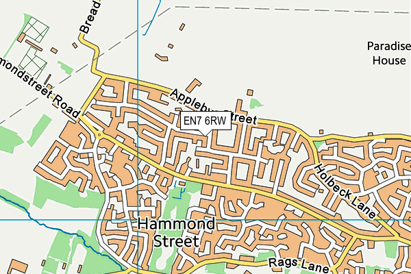 EN7 6RW map - OS VectorMap District (Ordnance Survey)