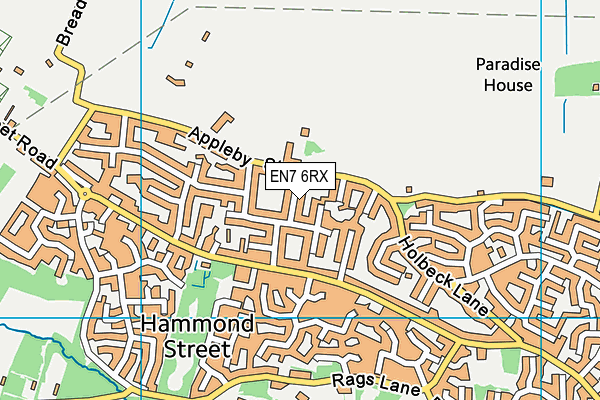 EN7 6RX map - OS VectorMap District (Ordnance Survey)