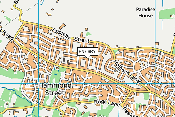 EN7 6RY map - OS VectorMap District (Ordnance Survey)