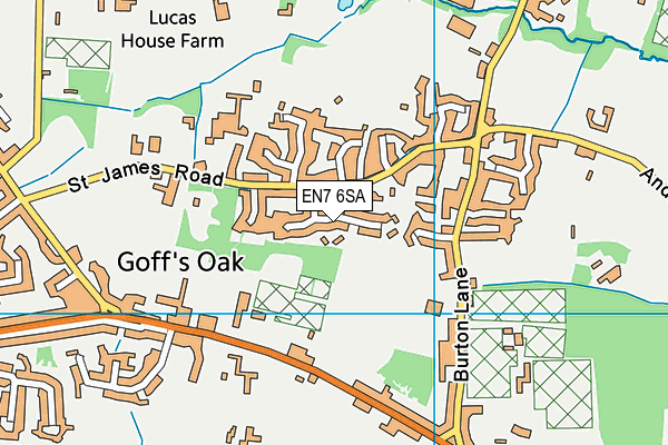 EN7 6SA map - OS VectorMap District (Ordnance Survey)