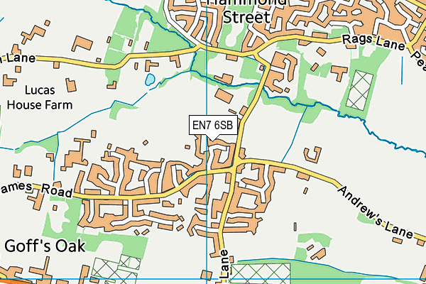 EN7 6SB map - OS VectorMap District (Ordnance Survey)