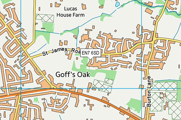 EN7 6SD map - OS VectorMap District (Ordnance Survey)