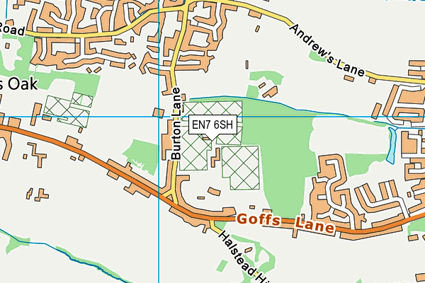 EN7 6SH map - OS VectorMap District (Ordnance Survey)
