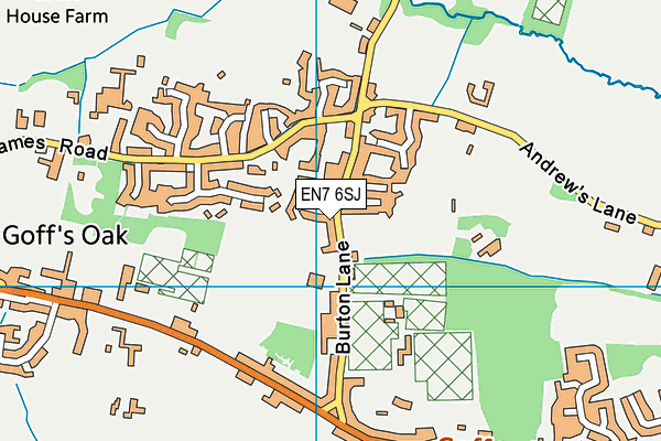EN7 6SJ map - OS VectorMap District (Ordnance Survey)