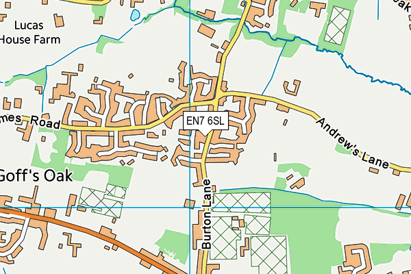 EN7 6SL map - OS VectorMap District (Ordnance Survey)