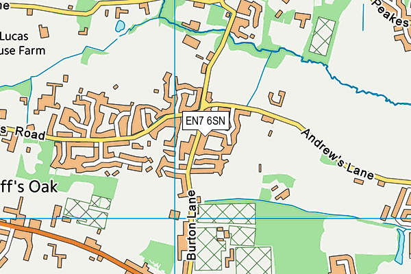EN7 6SN map - OS VectorMap District (Ordnance Survey)