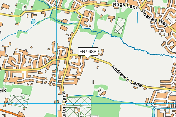 EN7 6SP map - OS VectorMap District (Ordnance Survey)