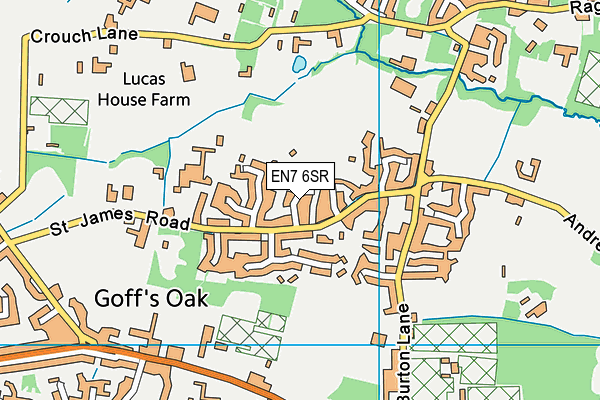 EN7 6SR map - OS VectorMap District (Ordnance Survey)