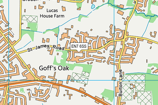 EN7 6SS map - OS VectorMap District (Ordnance Survey)
