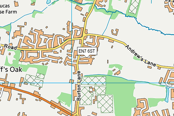 EN7 6ST map - OS VectorMap District (Ordnance Survey)