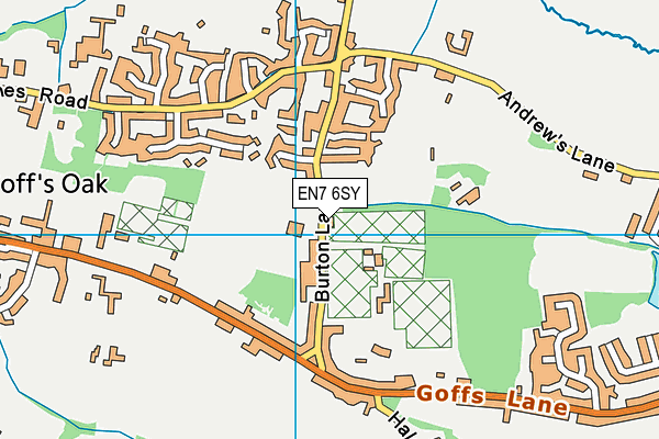 EN7 6SY map - OS VectorMap District (Ordnance Survey)