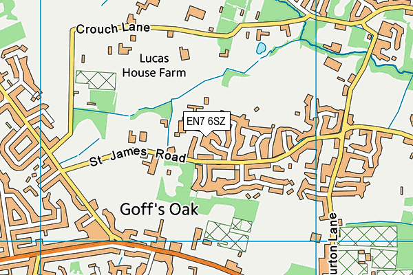 EN7 6SZ map - OS VectorMap District (Ordnance Survey)