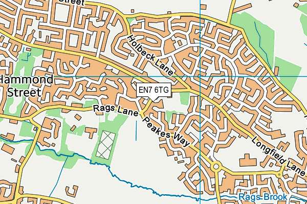 EN7 6TG map - OS VectorMap District (Ordnance Survey)