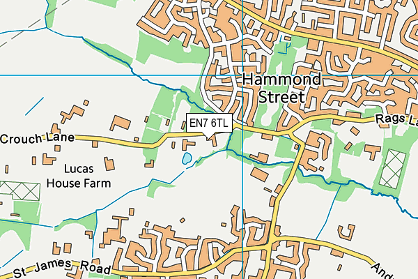 EN7 6TL map - OS VectorMap District (Ordnance Survey)