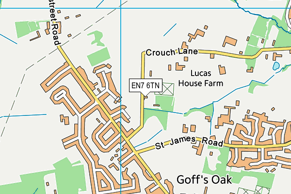 EN7 6TN map - OS VectorMap District (Ordnance Survey)