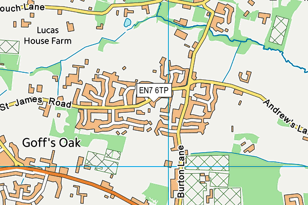 EN7 6TP map - OS VectorMap District (Ordnance Survey)