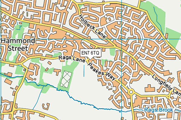 EN7 6TQ map - OS VectorMap District (Ordnance Survey)