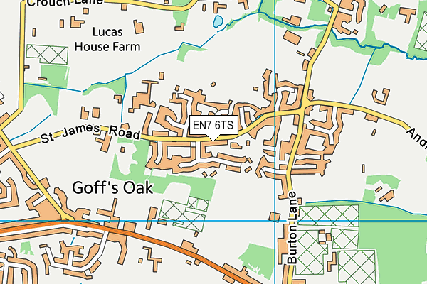 EN7 6TS map - OS VectorMap District (Ordnance Survey)